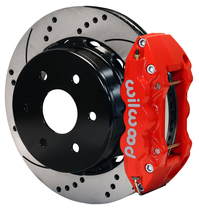 99-18 GM 1500 TRUCK/SUV W/2 PISTON OE,REAR,AERO4 RED CALIPERS,14.25" DRILLED