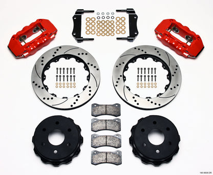 00-06 GM SUV FULL DISC BRAKE KIT,16/14" DRILLED ROTORS,RED CALIPERS