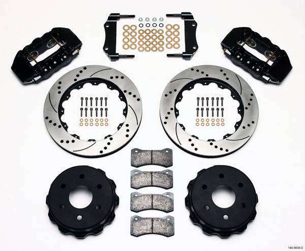 00-06 GM SUV FULL DISC BRAKE KIT,14" DRILLED ROTORS,BLACK CALIPERS