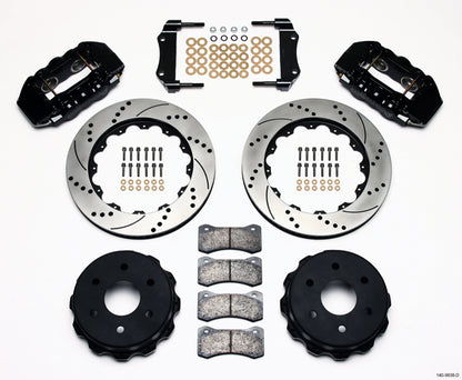 00-06 GM SUV FULL DISC BRAKE KIT,14" DRILLED ROTORS,BLACK CALIPERS