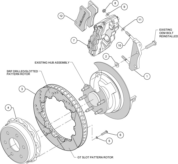 00-06 GM SUV FULL DISC BRAKE KIT,16/14" ROTORS,BLACK CALIPERS