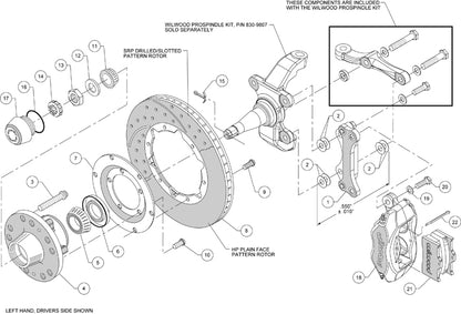 WWE PRO SPINDLE KIT,FRONT,FDL,11",DRILLED