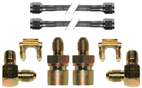 55-57 CHEVY FULL DISC BRAKE KIT,2" DROP SPINDLES,12" DRILLED,BLACK