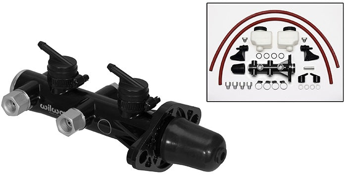TANDEM MASTER CYLINDER,REMOTE KIT,1 1/8" BORE,BLACK