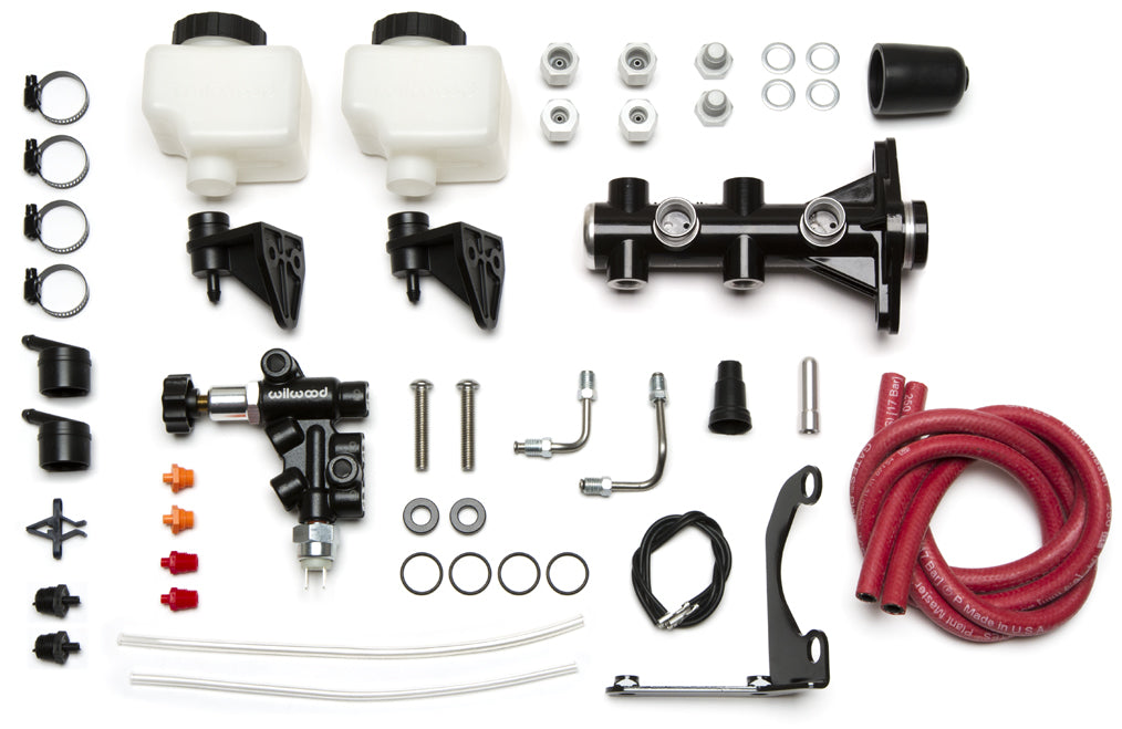 TANDEM REMOTE MASTER CYLINDER & VALVE SET,1 1/8",BLACK