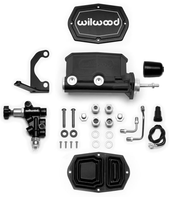 TANDEM COMPACT MASTER CYLINDER & PROPORTIONING VALVE,7/8",BLACK