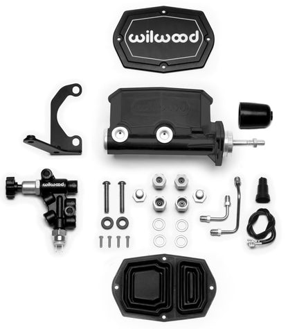 TANDEM COMPACT MASTER CYLINDER & PROPORTIONING VALVE,7/8",BLACK