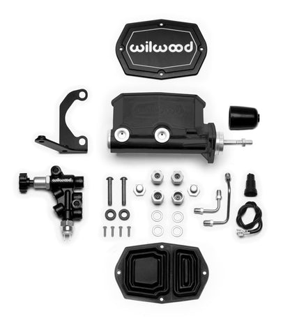 TANDEM COMPACT MASTER CYLINDER & PROPORTIONING VALVE,15/16",BLACK