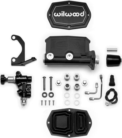 TANDEM COMPACT MASTER CYLINDER & PROPORTIONING VALVE,1",BLACK