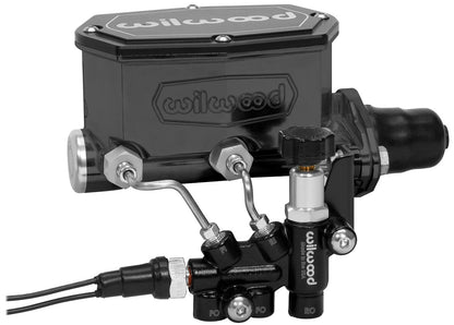 TANDEM COMPACT MASTER CYLINDER & PROPORTIONING VALVE,1 1/8",BLACK