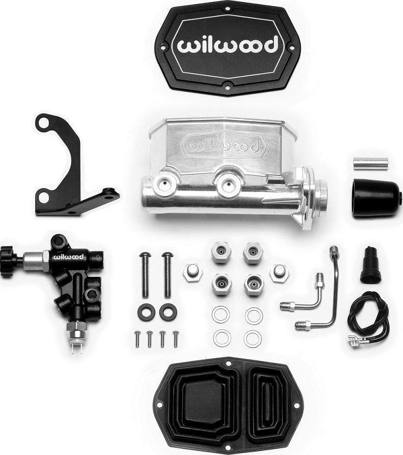 TANDEM COMPACT MASTER CYLINDER & PROPORTIONING VALVE,1 1/8",POLISHED