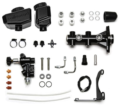 ANGLED TANDEM REMOTE MASTER CYLINDER & VALVE SET,1",BLACK