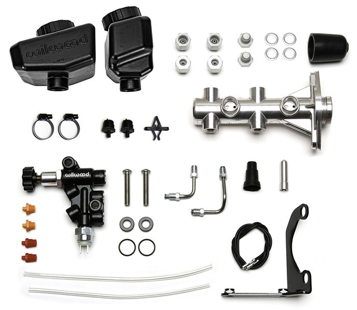 ANGLED TANDEM REMOTE MASTER CYLINDER & VALVE SET,1",CHROME
