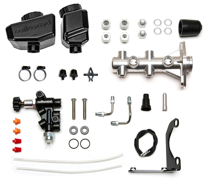 ANGLED TANDEM REMOTE MASTER CYLINDER & VALVE SET,1 1/8",POLISHED