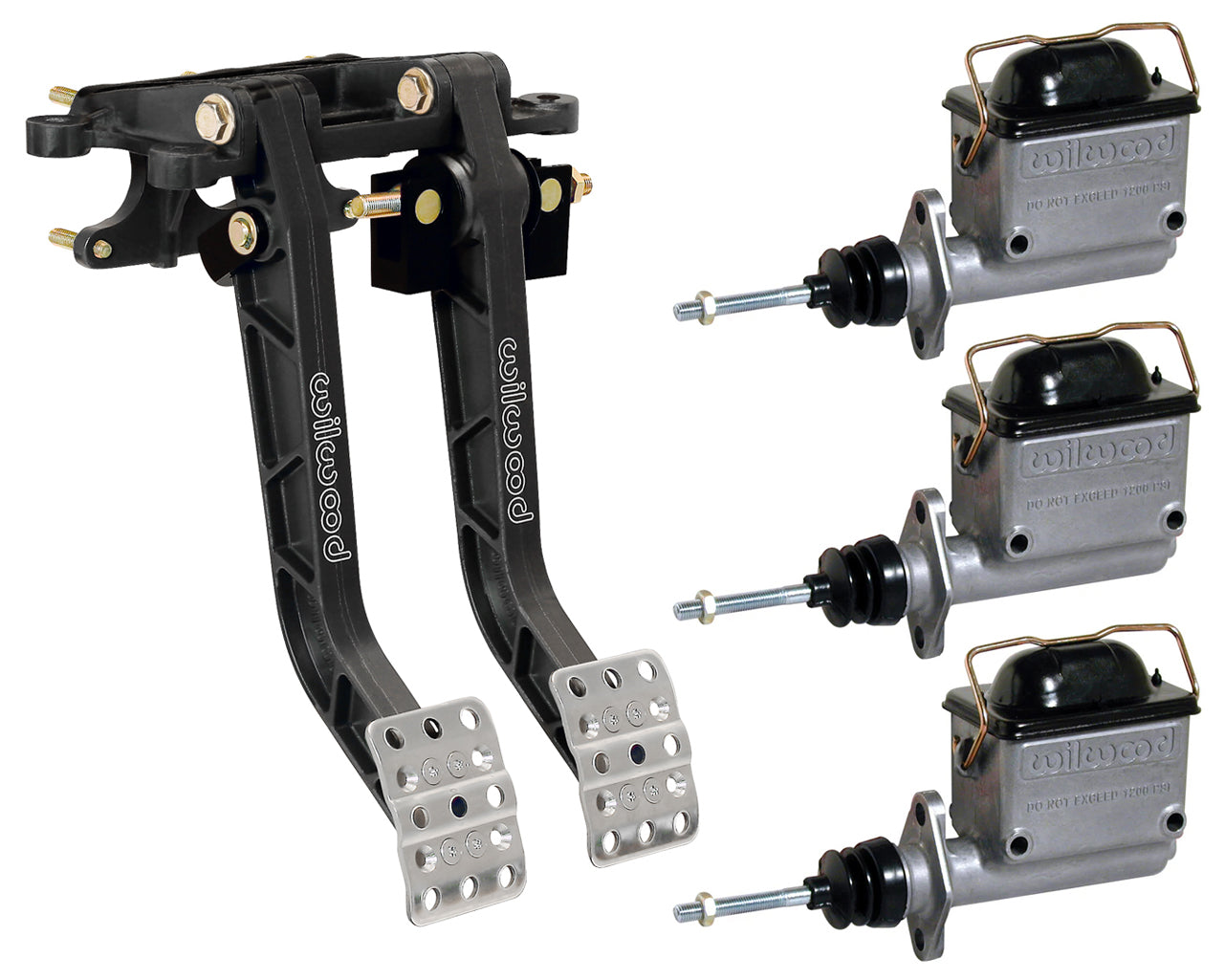 BRAKE & CLUTCH PEDALS,SWING,6.25:1,W/ 3 MASTER CYLINDERS,3/4",7/8",1"