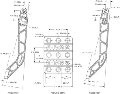 RETROFIT KIT ADJ. PEDAL,FORWARD SWING,LONG
