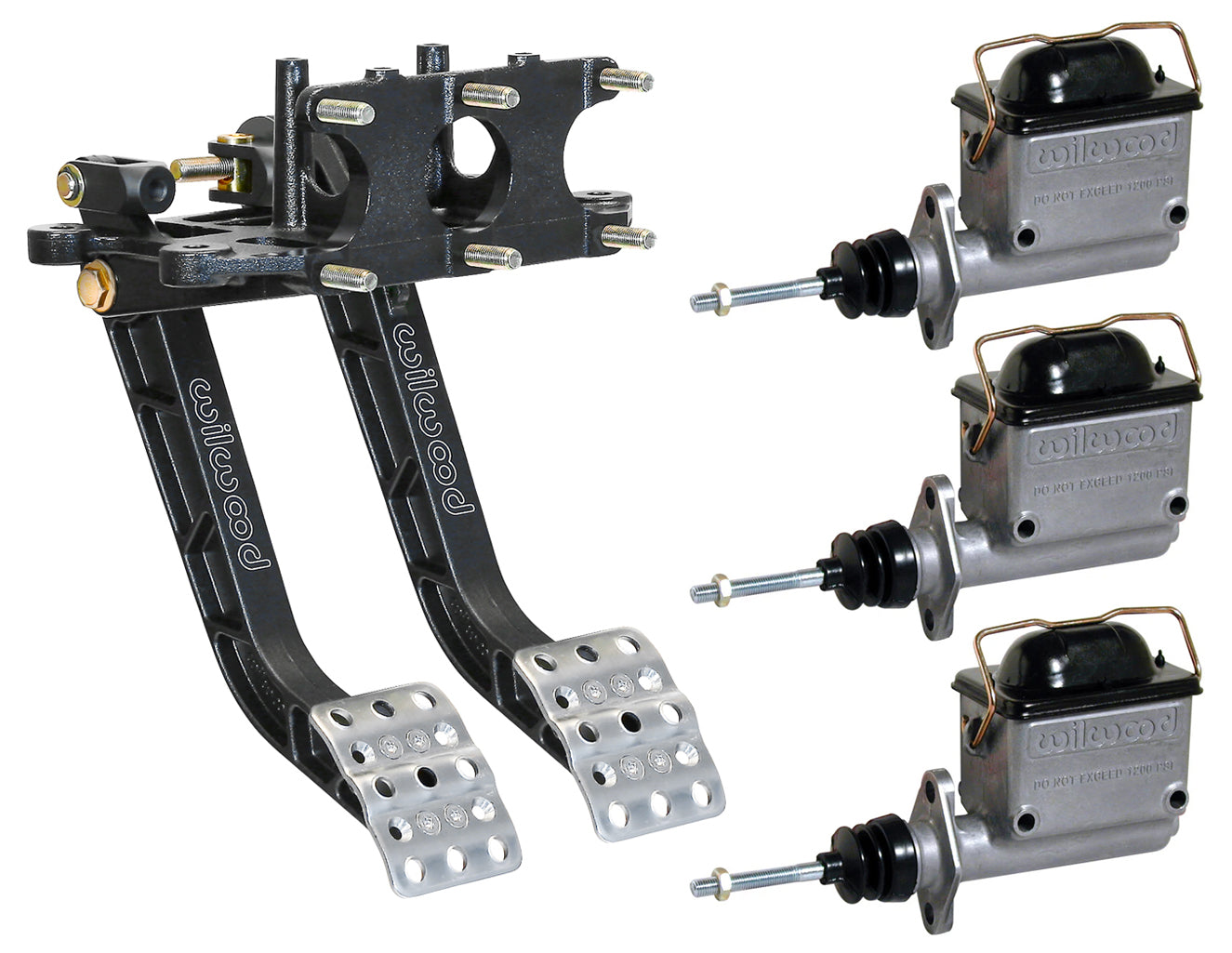 BRAKE & CLUTCH PEDALS,REVERSE SWING,5.1:1,W/ 3 MASTER CYLINDERS,3/4",7/8",1"