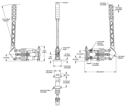 HAND BRAKE ASSEMBLY,INLINE DUAL,11:1