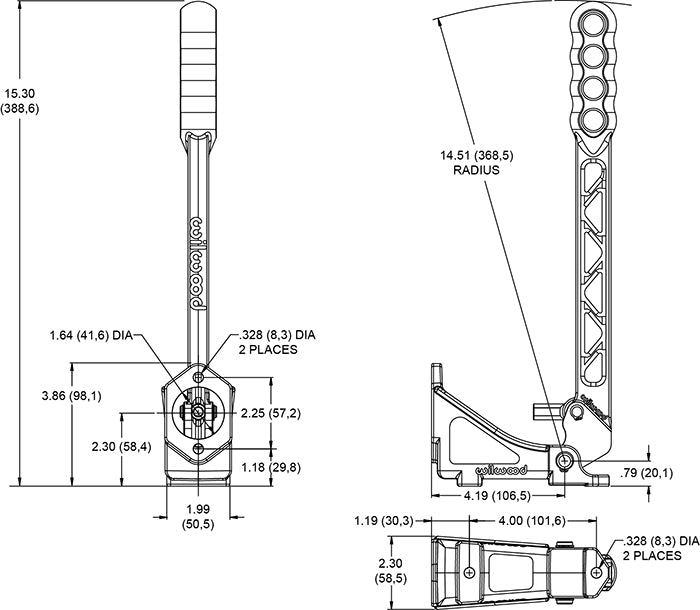 HAND BRAKE ASSEMBLY,11:1,VERTICAL