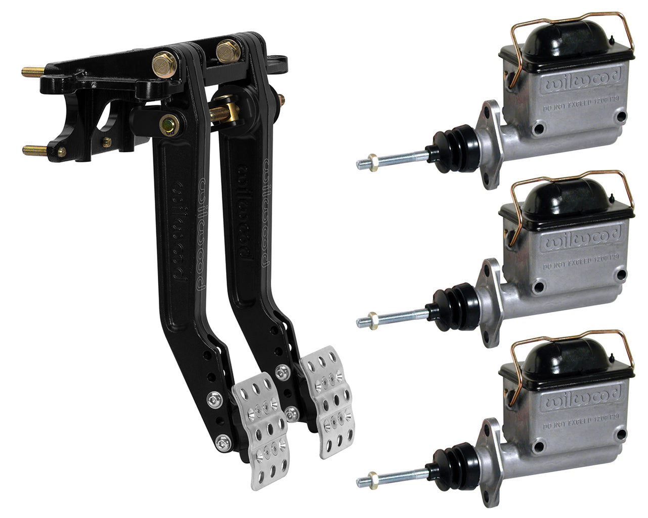 BRAKE & CLUTCH PEDALS,SWING,5.5-6.25:1,W/ 3 MASTER CYLINDERS,3/4",7/8",1"