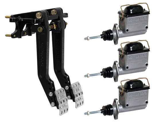 BRAKE & CLUTCH PEDALS,SWING,5.5-6.25:1,W/ 3 MASTER CYLINDERS,3/4",7/8",1"