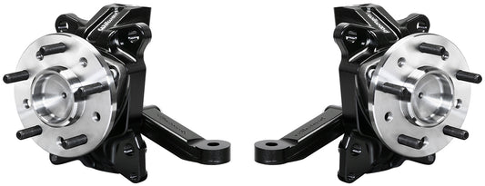 63-70 CHEVY C10 FULL DISC BRAKE KIT & WIL ALUM DROP SPINDLES,14"/13" DRILLED,RED