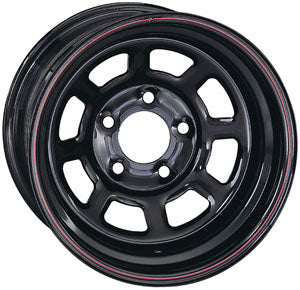 LW STEEL WHEEL,BLACK,SPORTSMAN SERIES,15X8,5X4.5,4" BACKSPACING