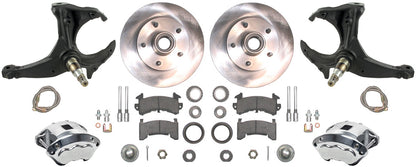 79-87 G-BODY DISC BRAKE & STOCK HEIGHT SPINDLE KIT,10.5" ROTORS,POLISHED CALIPER