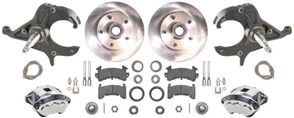 79-87 G-BODY DISC BRAKE & 2" DROP SPINDLE KIT,10.5" ROTORS,POLISHED WIL CALIPERS