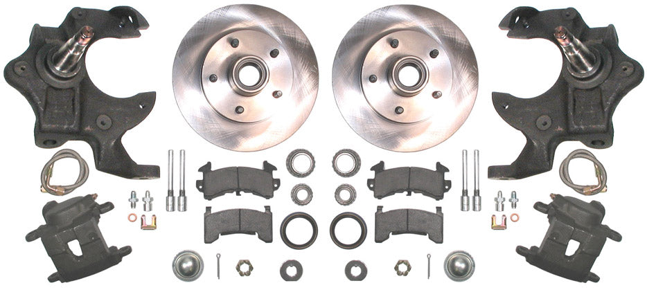 67-69 F-BODY DISC BRAKE & 1-PIECE 2" DROP SPINDLE KIT,11" ROTORS,CALIPERS