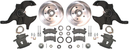 64-72 A-BODY DISC BRAKE & 1-PIECE 2" DROP SPINDLE KIT,11" ROTORS,CALIPERS