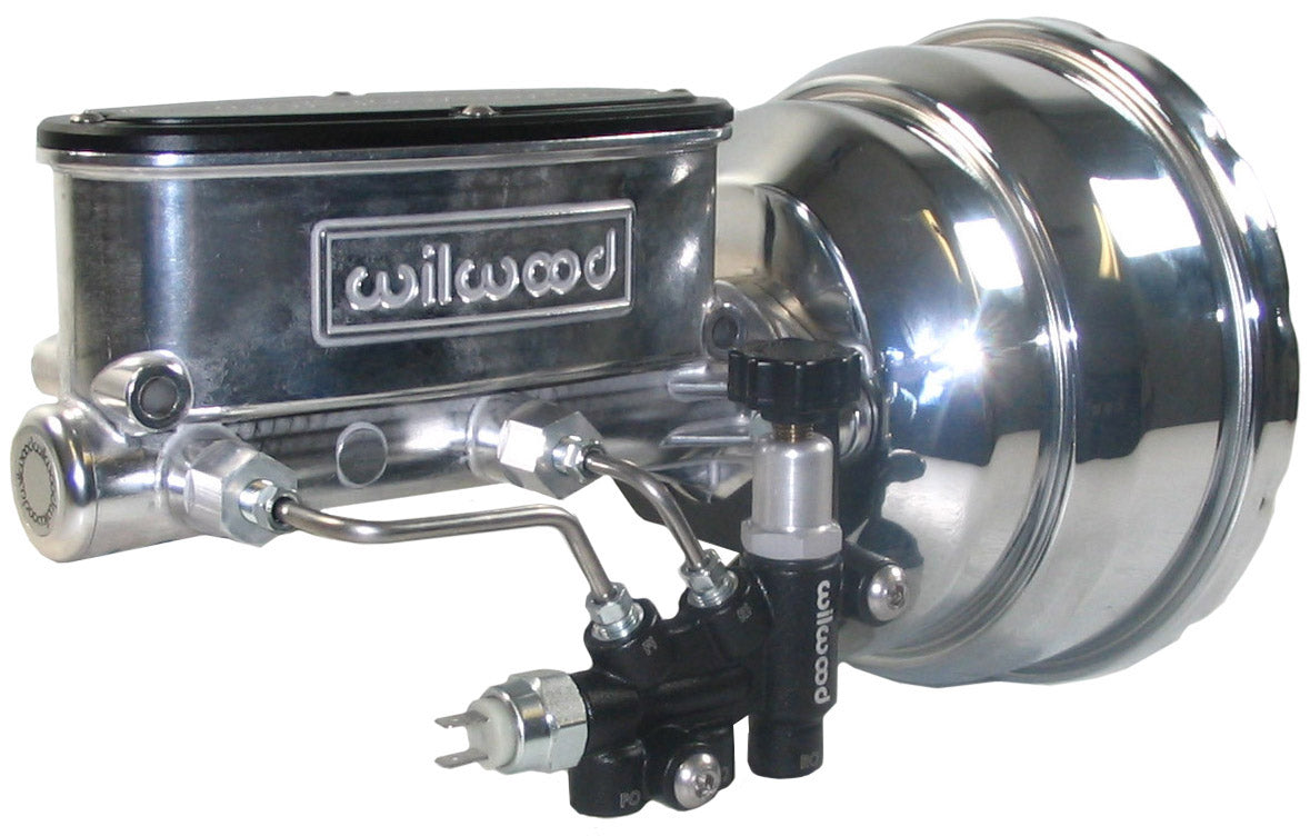 POWER BRAKE BOOSTER,CHROME,& WILWOOD POLISHED MASTER CYLINDER,VALVE,70-81 GM F