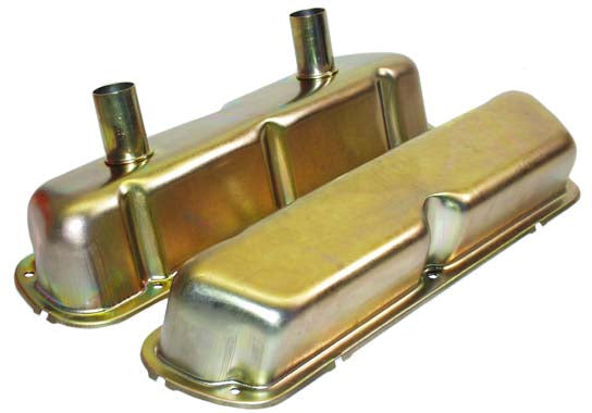 VALVE COVERS,SBF,STEEL PLATED,2 TUBE LEFT