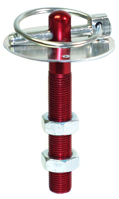 HOOD PIN STUD ONLY,ALUMINUM,RED