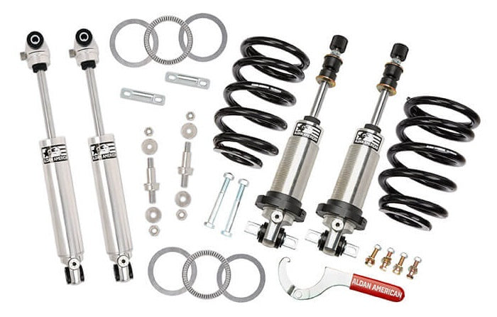 FRONT COILOVER & REAR SHOCK KIT,DOUBLE ADJUSTABLE,73-77 GM A-BODY,EL CAMINO,BBC