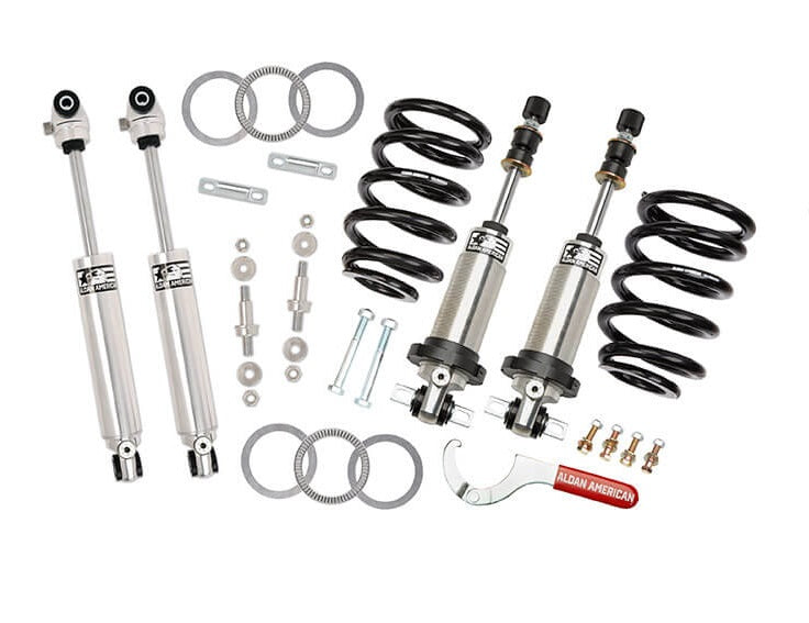 FRONT COILOVER & REAR SHOCK KIT,DOUBLE ADJUSTABLE,68-74 GM X-BODY,NOVA,SBC