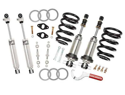 FRONT COILOVER & REAR SHOCK KIT,DOUBLE ADJUSTABLE,67-69 F-BODY,MONO-LEAF,SBC