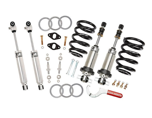 FRONT COILOVER & REAR SHOCK KIT,DOUBLE ADJUSTABLE,67-69 F-BODY,MONO-LEAF,BBC