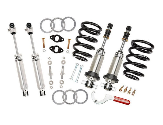 FRONT COILOVER & REAR SHOCK KIT,DOUBLE ADJUSTABLE,68-69 F-BODY,MULTI-LEAF,BBC