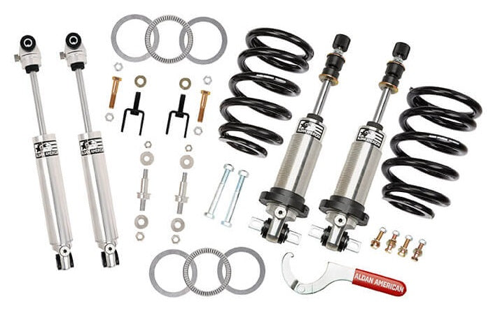 FRONT COILOVER & REAR SHOCK KIT,DOUBLE ADJUSTABLE,55-57 CHEVY,SBC