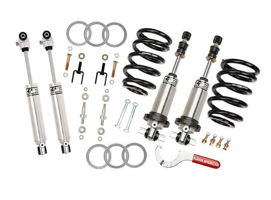 FRONT COILOVER & REAR SHOCK KIT,DOUBLE ADJUSTABLE,72-79 FORD RANCHERO,TORINO,SBF