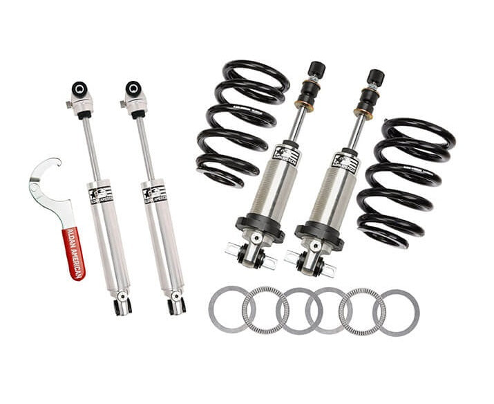 FRONT COILOVER & REAR SHOCK KIT,DOUBLE ADJUSTABLE,58-70 GM B-BODY,IMPALA,BBC