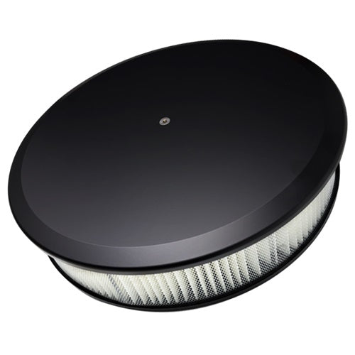 AIR CLEANER,LARGE ROUND,SMOOTH,BLACK
