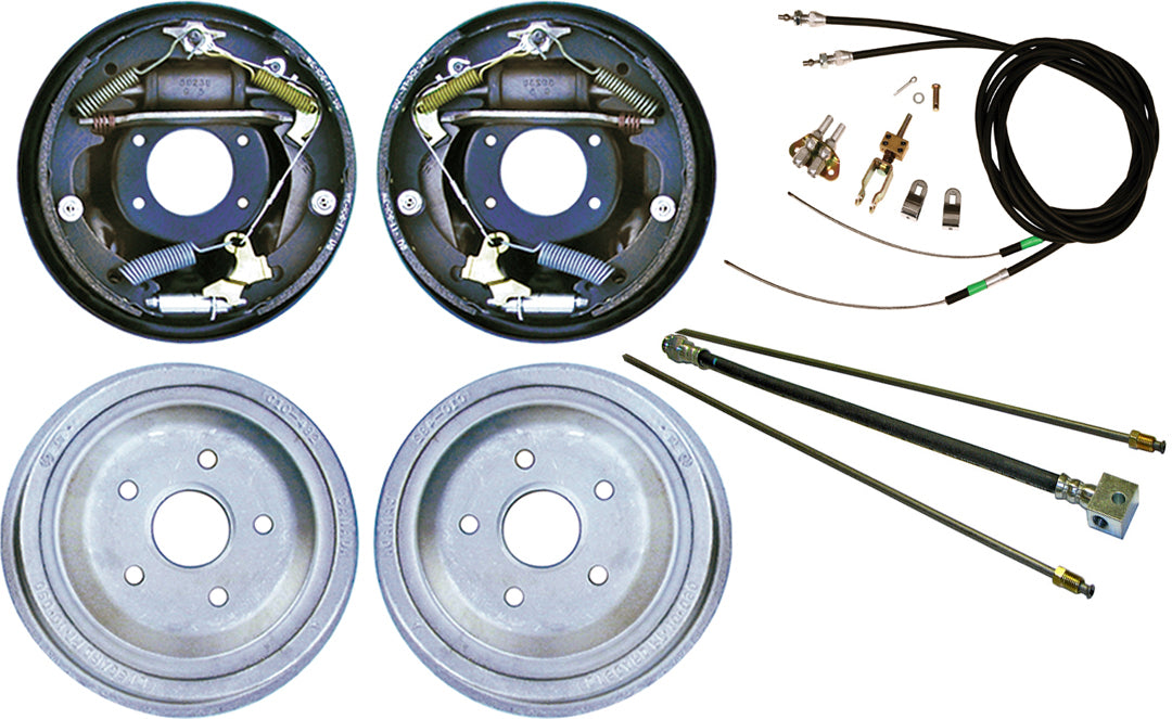 66-72 A-BODY MOPAR REAR END & CURRIE 10" DRUM BRAKES,LINES,CABLES