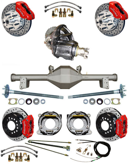 87-93 FULL SUSPENSION,BRAKES,REAR KIT,RED,D