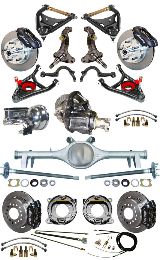 64-66 FULL SPINDLE,BRAKES,REAR KIT,BLACK