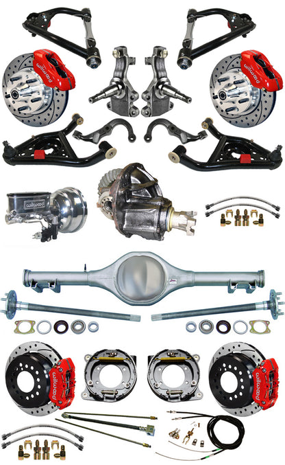 67-69 FULL 2" DROP,BRAKES,REAR KIT,RED,D