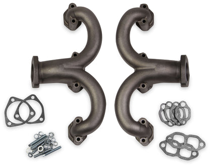 EXHAUST MANIFOLDS,SBC,RAM HORN,2 1/4 OUTLET,RAW