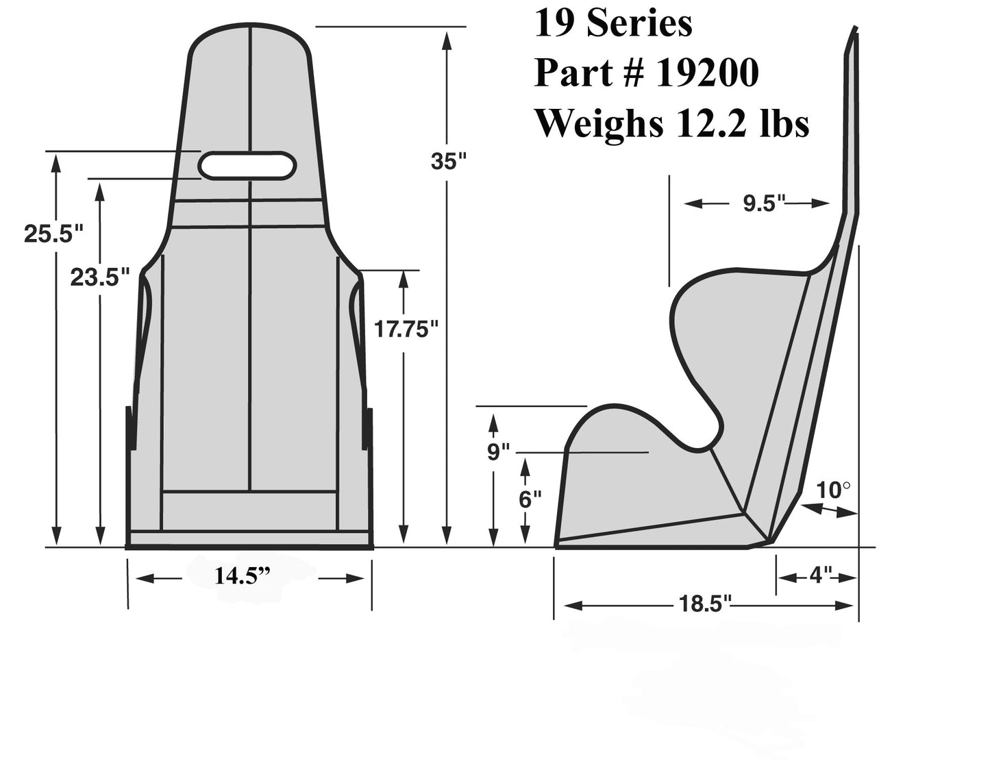 SEAT ONLY,UPRIGHT,14 1/2"