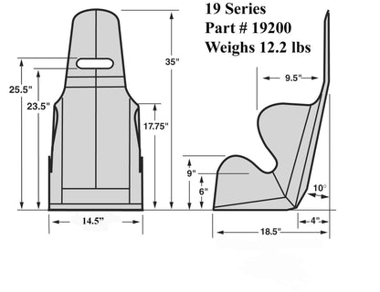 SEAT ONLY,UPRIGHT,14 1/2"
